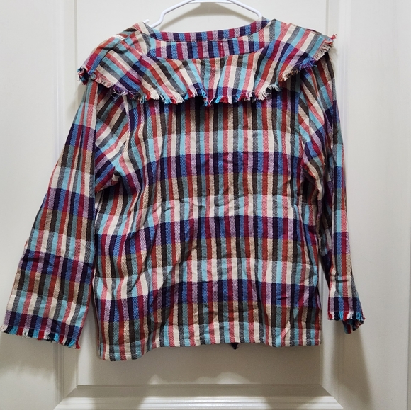 Plaid quarter sleeve top - Picture 2 of 3